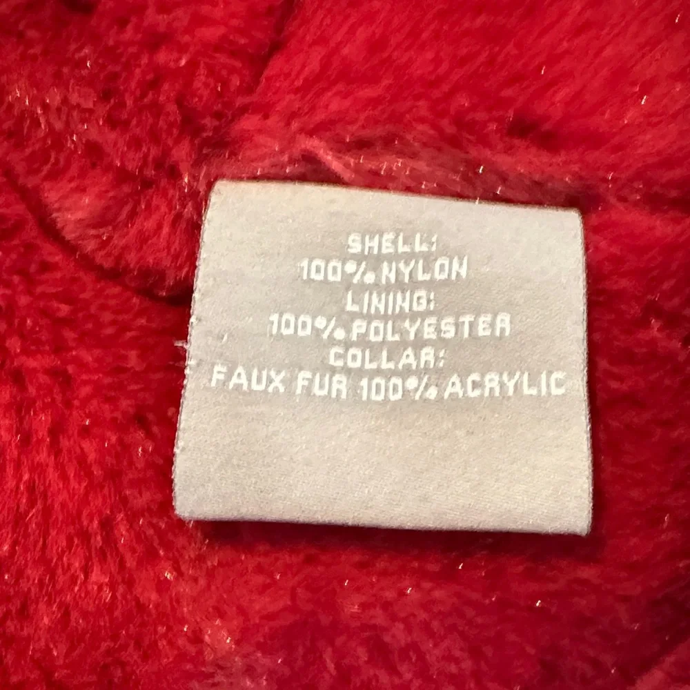 Bagatelle Black Bomber Jacket with Red Fur Collar - Picture 8 of 8